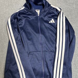 Adidas BOYS Dark Blue Full Zip Track Jacket / Sweat Jacket With Hood Size XL